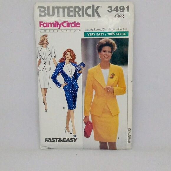 Butterick Sewing Pattern #3491-Family Circle Collection-Jacket-Skirt-Uncut-F/F - Picture 1 of 6